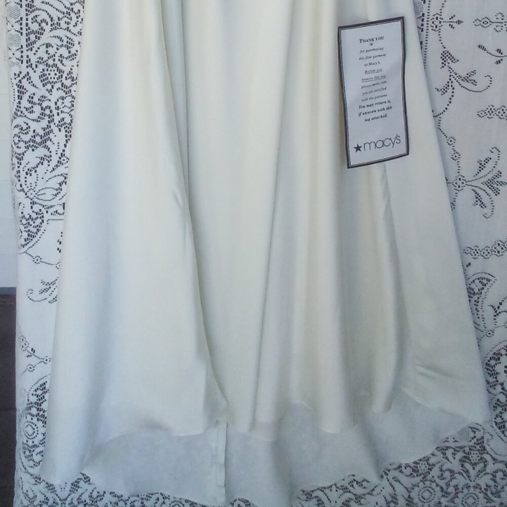 Calvin Klein Long Ivory Satin Gown w/embellished straps Size: 10 NWT - Picture 3 of 8